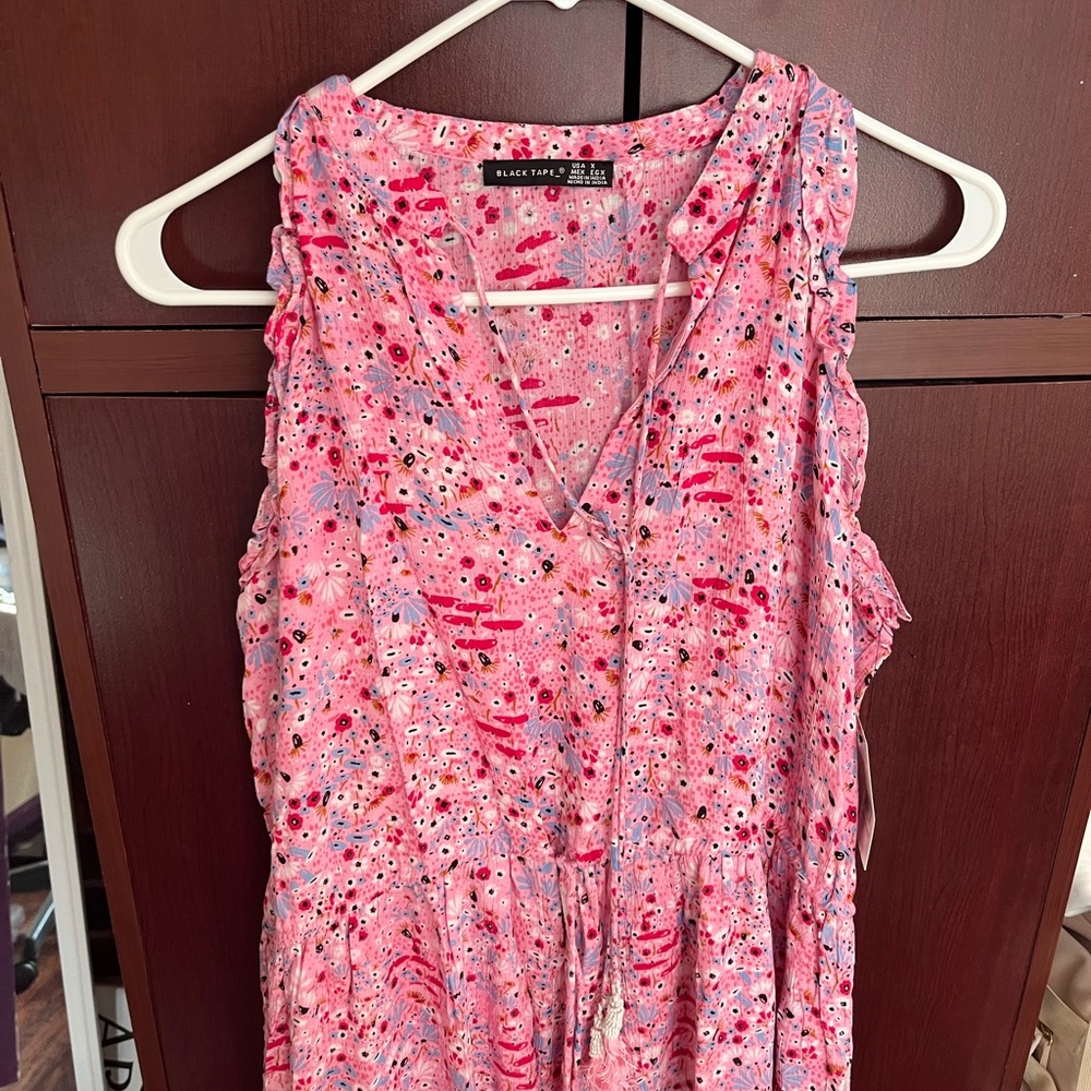 Black Tape Pink Sleeveless Dress